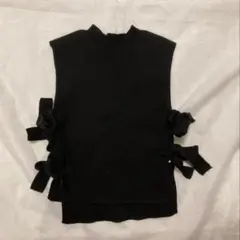 Petit mainブラックニットセーター Sサイズ