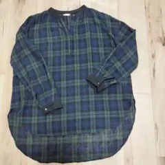 AuieF グレディブリリアン セキミキ グリーン系チェック 長袖チュニック