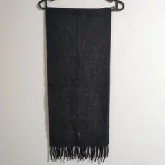 ポロラルフローレン　マフラー　ウール　フリンジ　ブラック