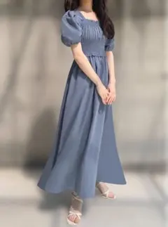 美品❣️グレイル　シャーリングロングワンピース[ac1906] M