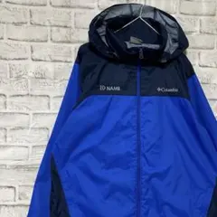 コロンビア　マウンテンパーカー　ブルーM ロゴ刺繍アウトドア0127