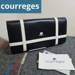 【美品】courreges クレージュ 二つ折り財布 レディース ブラックのサムネイル