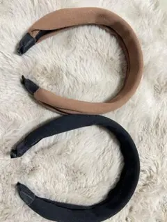 カチューシャ　ブラウン ブラック 2個セット