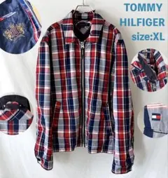良品 TOMMY HILFIGER チェック ブルゾン XL JP:2XL相当