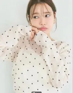 【Lサイズ】coca シースルードットトップス　アイボリー