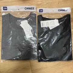 新品　omnes キッズ　シルクタッチ長袖Tシャツ　120 ブラック　チャコールのサムネイル