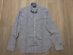 BARBA DANDYLIFE グラフチェック　ワイドカラーシャツ　ブルー　青