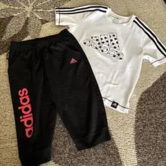 adidas ジャージセット ホワイト/ブラック/レッド