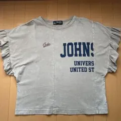 CUBE SUGAR フリル袖Tシャツ ベージュ