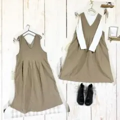 ☆ Samansa Mos2 ワッフルコーデュロイジャンパースカート