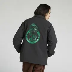 【美品】PUMA プーマ スケートボード コーチジャケット 黒 バックプリント