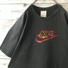 希少デザイン☆旧タグ ナイキ センターロゴ ファイアーパターン Tシャツ XL