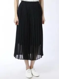 【着用1回】LOWRYS FARM シフォンプリーツスカート 黒