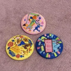 ディズニー刺繍缶バッジ2 ズートピア 美女と野獣 モンスターズインク 3点セット
