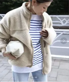 Deuxieme Classe ボアジャケット ベージュ　ボアブルゾン