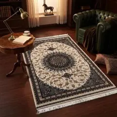 最高峰 270万ノット クム産 ペルシャ絨毯 シルク60×90 ターコイズ