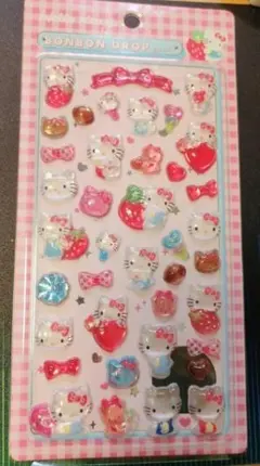 新品即納★キティー サンリオ ボンボンドロップシール 第2弾 赤　キティちゃん