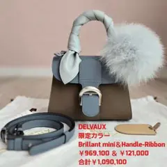 DELVAUX ハルドルリボン　チャーム　アクセサリー　ブリヨンタンペートに Handle-Ribbon-Oriel-Silky-Calf