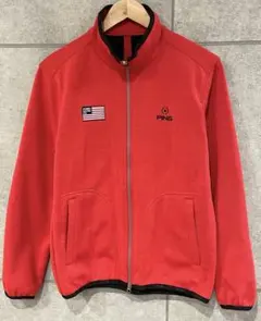 近年新作 PING ２層 ボンデイング ブルゾン 裏起毛 ジャケット 赤 M
