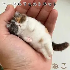 ニードルフェルトキット　猫　ねこ羊毛フェルト　ハンドメイド　DIY 手乗りサイズ