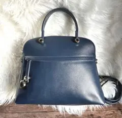 FURLA フルラ　パイパーM ショルダーバッグ　2way ネイビー