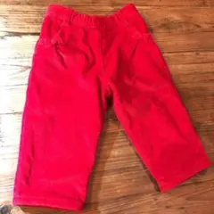 プチバトー ベビー  コーデュロイ パンツ ズボン 80cm：赤(あか) リボン