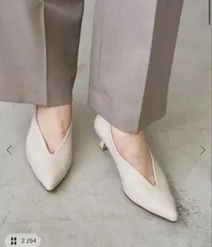 美品⭐︎ ルタロン　ポインテッドハイバンプパンプス オフホワイト　24cm