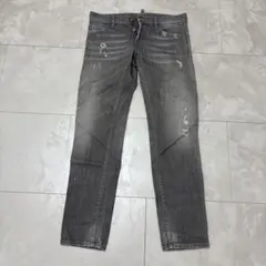 DSQUARED2 グレー ダメージデニムパンツ