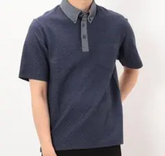 【即購入可】COMME CA ISM ポロシャツ ボタンダウン ネイビー Lのサムネイル
