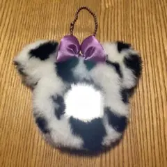 ミニー　ミラー　キーホルダー　ヒョウ柄