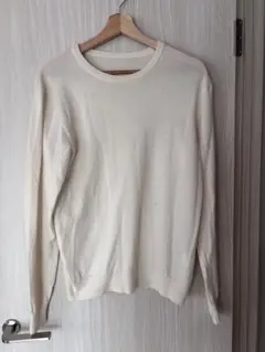 無印良品メリノウール クルーネックセーター メンズMサイズ　オフホワイト