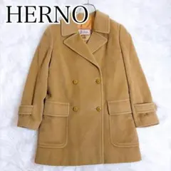 ヘルノ　ヴィンテージ　スカーフ柄 ダブルブレストコート　カシミヤ混　裏地シルクのサムネイル