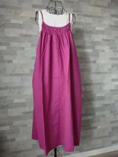 美品♪サマンサモスモス ワインレッド キャミワンピース ロング丈 細見え