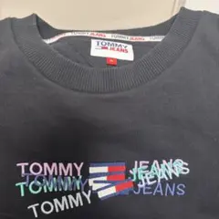 TOMMY JEANS ブラック トレーナー XL