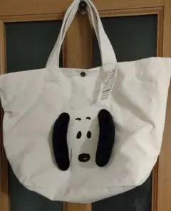 【新品】　アベイル スヌーピー 　綿 トートバッグ 白　タグ付