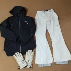下衣ROXY & 上衣kissmark スノーボードウェア グローブ付き