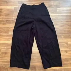 UNIQLO U ユニクロユー ガウチョパンツ ブラック L リブ ワイド