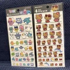 ［正規品］たまごっち キティ　4サイズステッカー 2枚セット