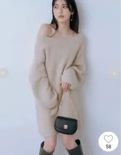 snidel ラクーンミニニットワンピース　アイボリー