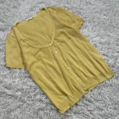 ANAYI アナイ (38) 無地 シンプル ニット カーディガン 黄色