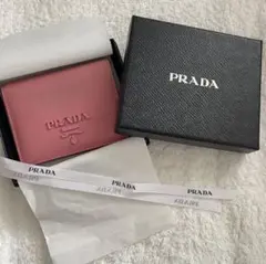 【限定カラー】PRADA サフィアーノシャイン 二つ折り財布 ピンク
