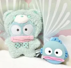 サンリオキャラクターズ　ハンギョドンぬいぐるみ　ラテクマぬいぐるみ　鏡付きブラシ