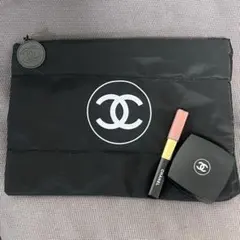 CHANEL シャネル ノベルティ ポーチ　黒　BIGサイズ