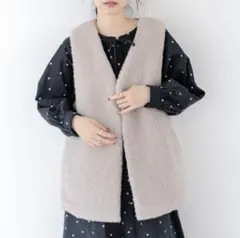 【ほぼ新品】studio CLIP アソートファーベスト グレージュ