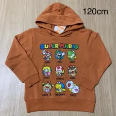 【新品】スーパーマリオ　パーカー　オレンジ　マリオ　パーカー　図鑑　120