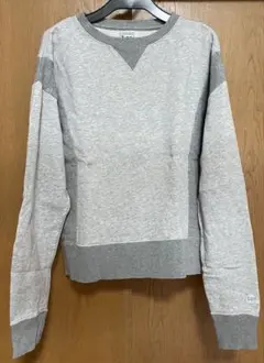 Lee（リー）レディース長袖スウェットトレーナーSバイカラーグレー