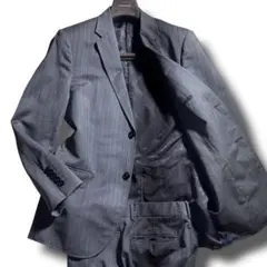 GUCCI グッチ スーツ セットアップ 50R グレー ストライプ モヘア混