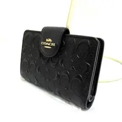 【リーさん様専用】【極美品】COACH コーチ 二つ折り財布 ブラック