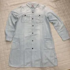 DENIM DUNGAREE 長袖シャツワンピース 160cm