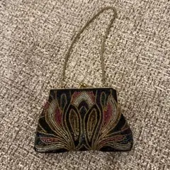 【美品】ビーズ装飾 昭和レトロ ミニバッグ